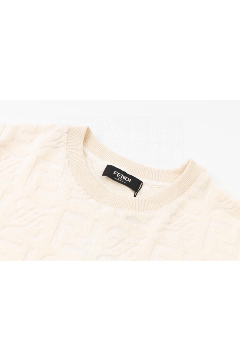 Fendi, Men's T-Shirt, Creme