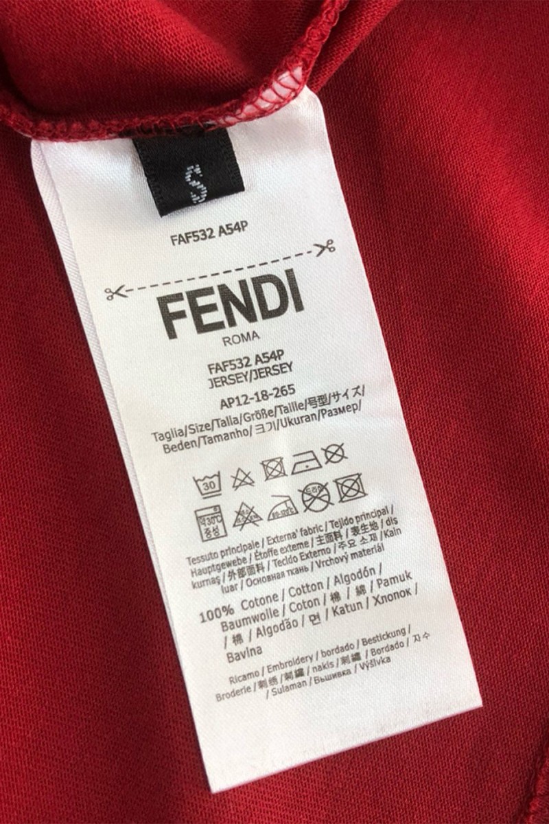 Fendi, Men's T-Shirt, Red