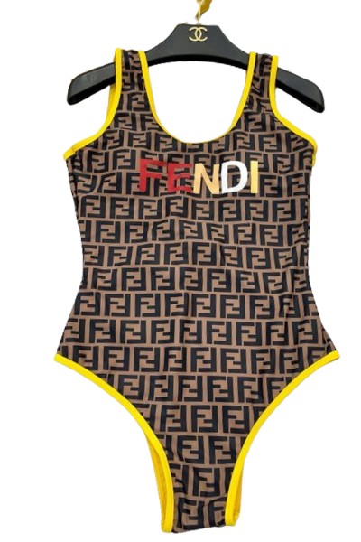 Fendi, Women's Swimsuit, Brown