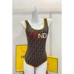 Fendi, Women's Swimsuit, Brown