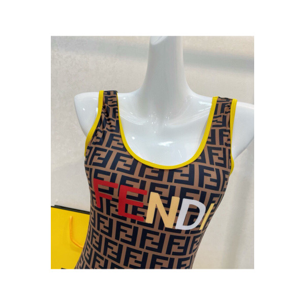 Fendi, Women's Swimsuit, Brown