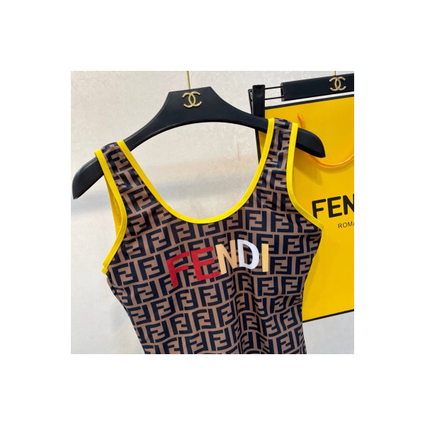 Fendi, Women's Swimsuit, Brown