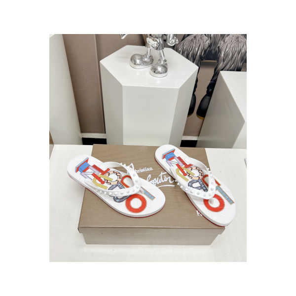 Christian Louboutin, Men's Slipper, White