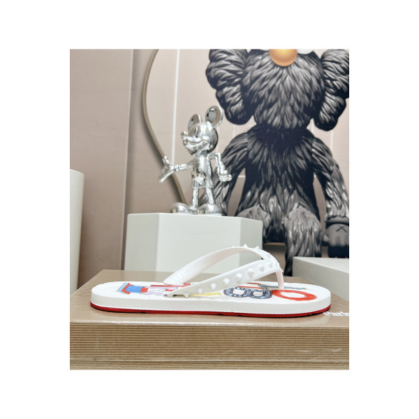 Christian Louboutin, Men's Slipper, White