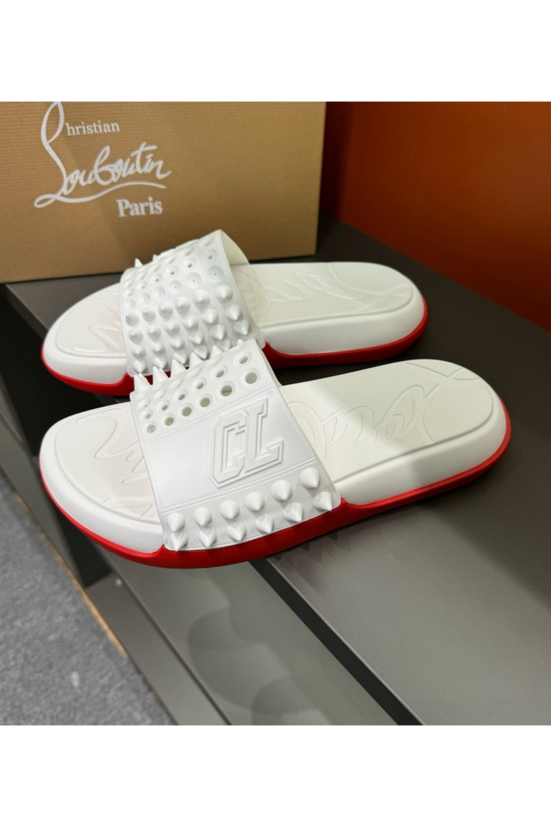 Christian Louboutin, Men's Slipper, White