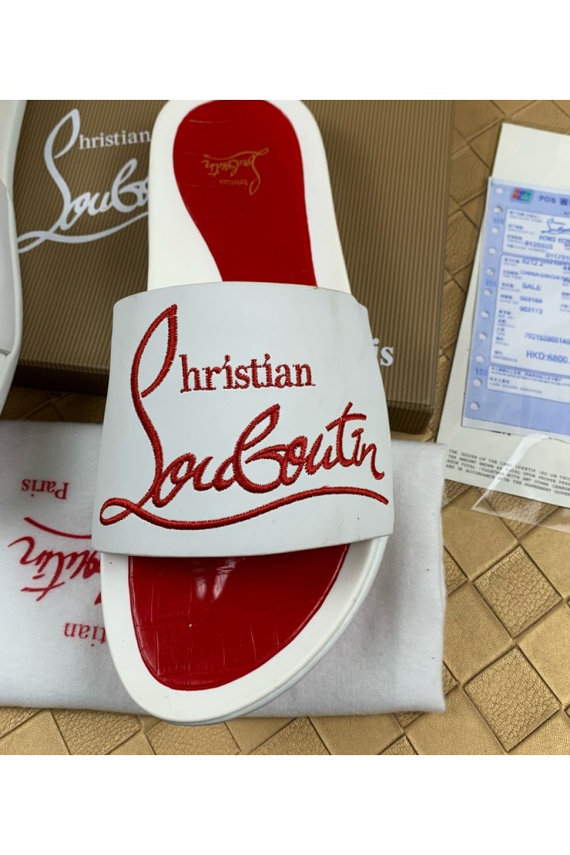 Christian Louboutin, Men's Slipper, White