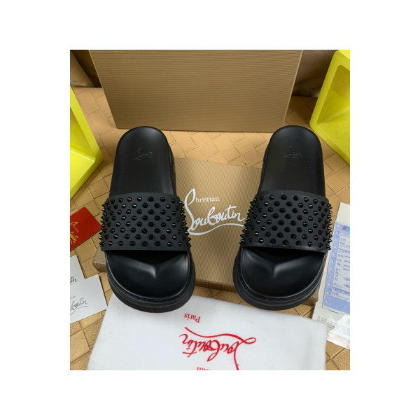 Christian Louboutin, Men's Slipper, Black Christian Louboutin, Men's Slipper, Black