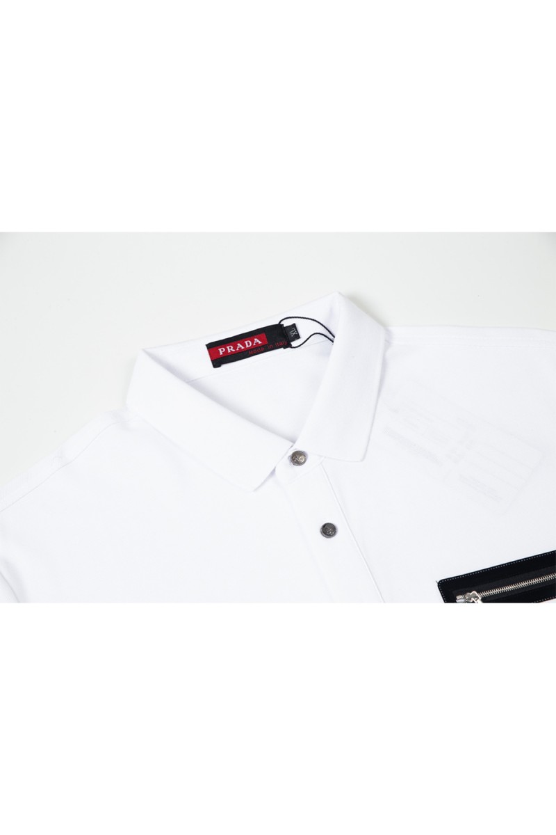 Prada, Men's Polo, White