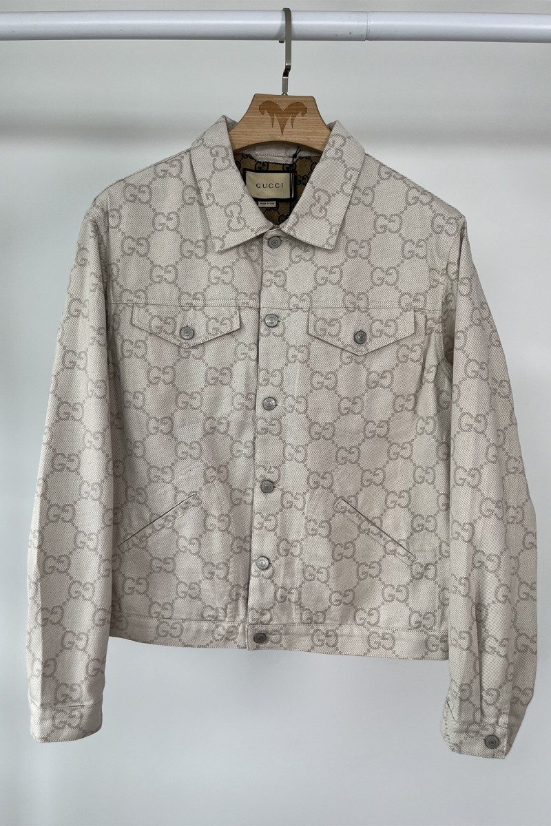 Gucci, Men's Denim Jacket, Beige