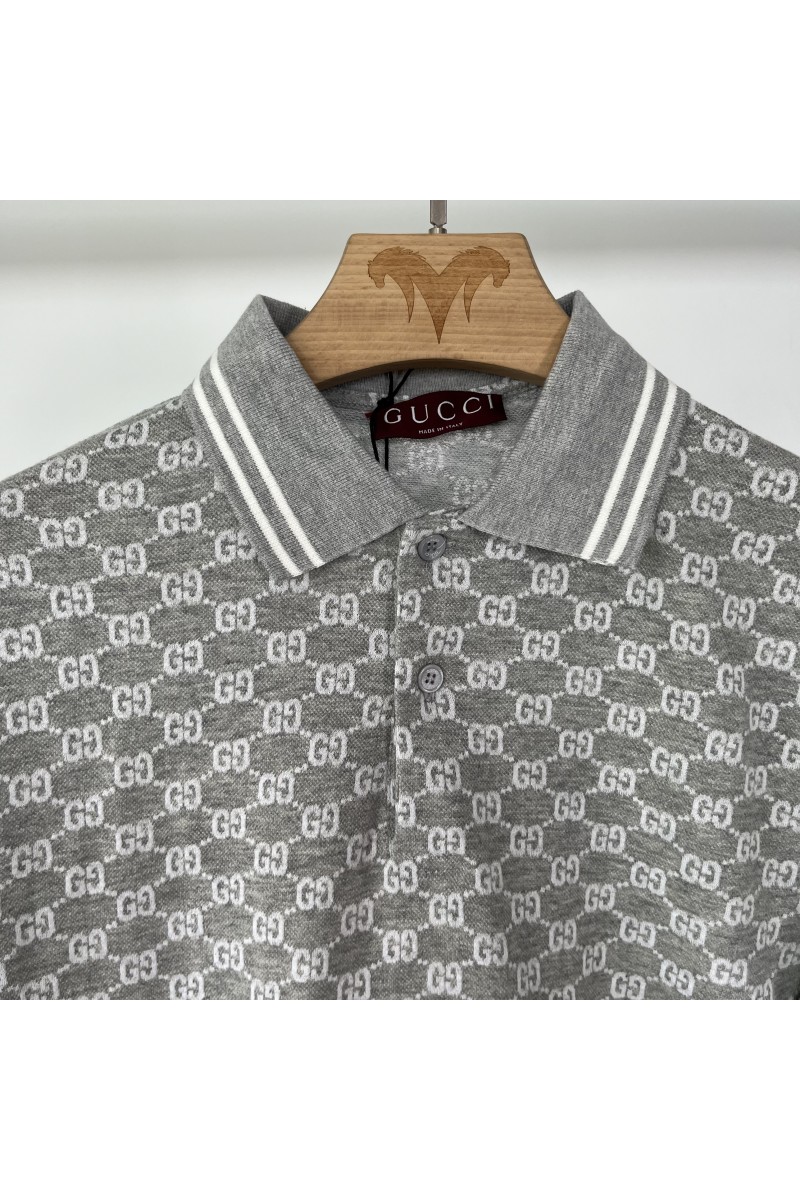 Gucci, Men's Polo, Grey