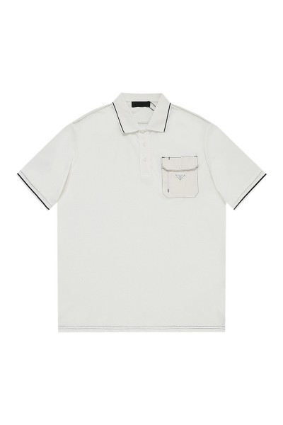 Prada, Men's Polo, White