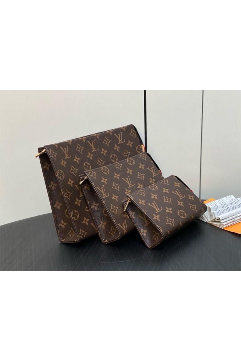 Louis Vuitton, Unisex, Trio Toilet Pouch, Brown