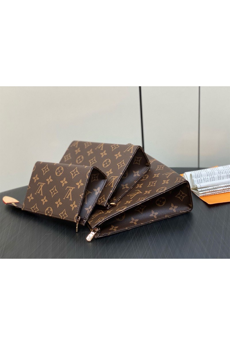 Louis Vuitton, Unisex, Trio Toilet Pouch, Brown