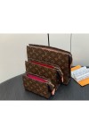 Louis Vuitton, Unisex, Trio Toilet Pouch, Brown