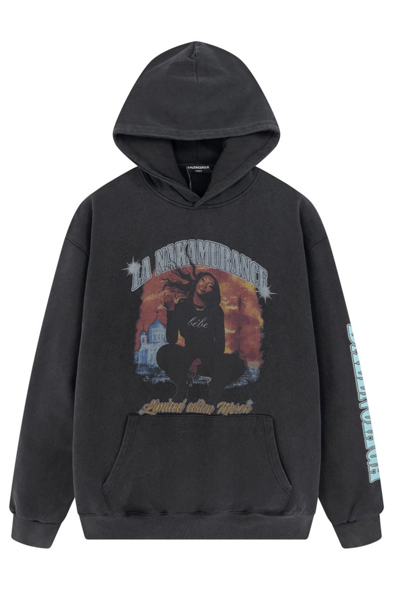 Balenciaga, Men's Hoodie, Black