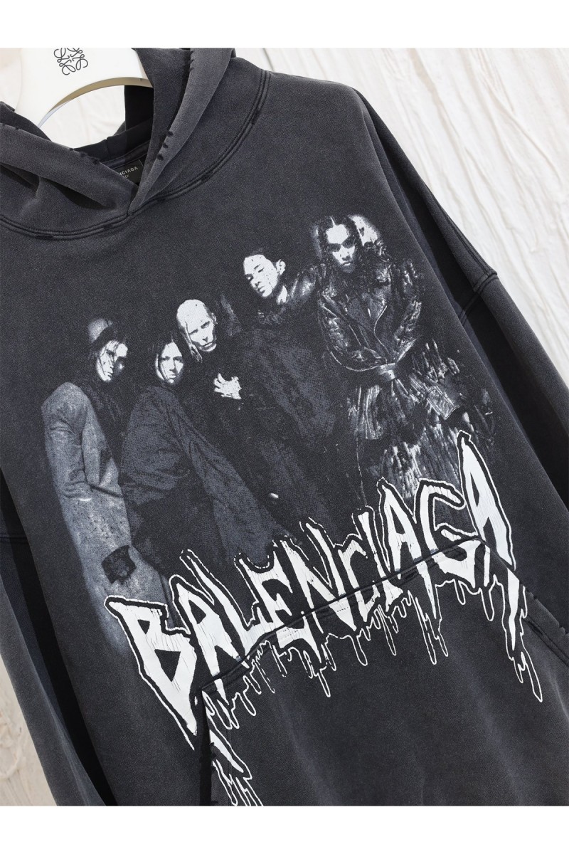 Balenciaga, Men's Hoodie, Black