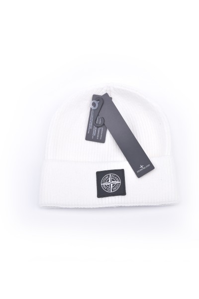 Stone, Island, Unisex Beanie, White