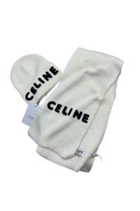 Celine, Women's Beanie Set, White