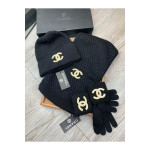 Chanel, Women's Beanie Triple Set, Black