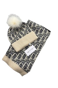 Christian Dior, Women's Beanie Set, Creme