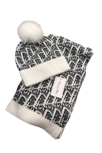 Christian Dior, Women's Beanie Set, White