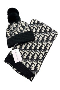 Christian Dior, Women's Beanie Set, Black