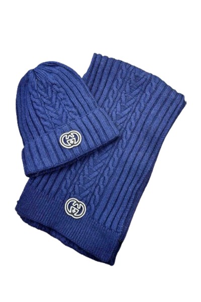 Gucci, Unisex Beanie Set, Blue