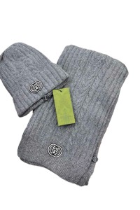 Gucci, Unisex Beanie Set, Grey