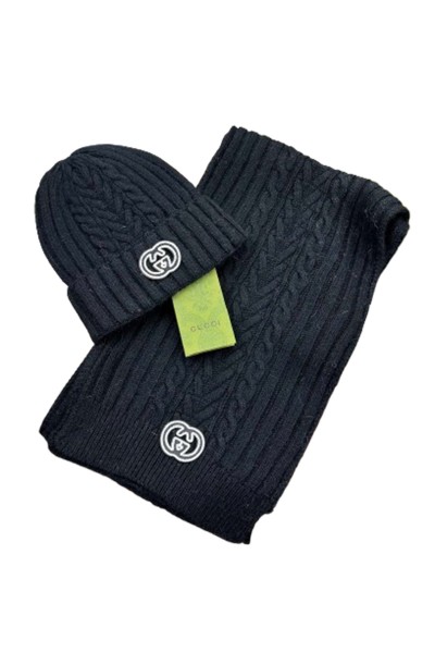 Gucci, Unisex Beanie Set, Black