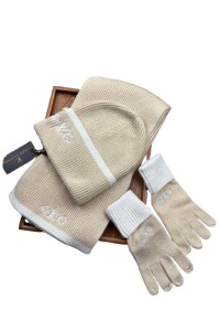 Louis Vuitton, Women's Beanie Triple Set, Beige