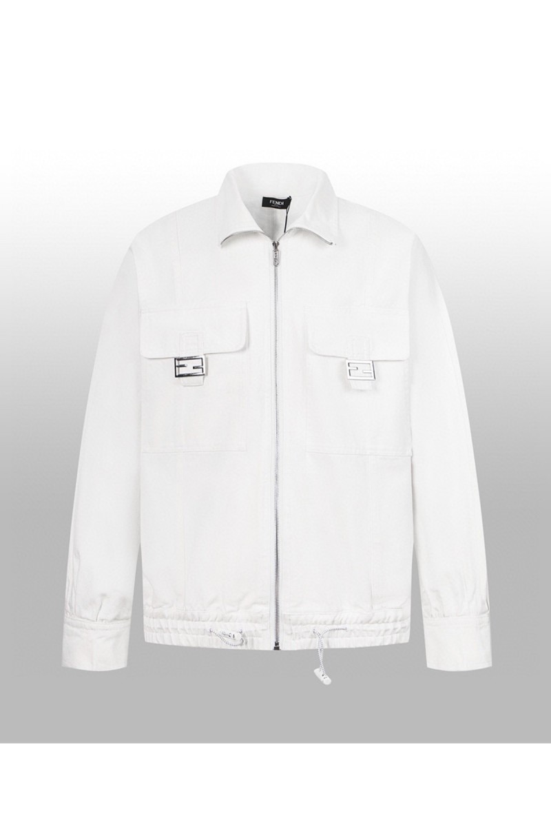 Fendi, Men's Denim Jacket, White