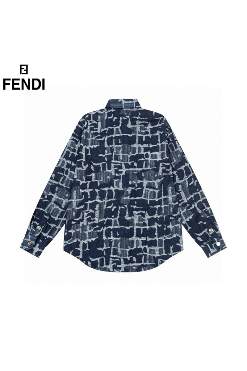 Fendi, Men's Shirt, Blue