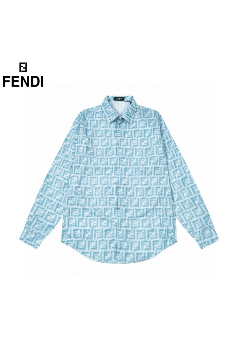 Fendi, Men's Shirt, Blue