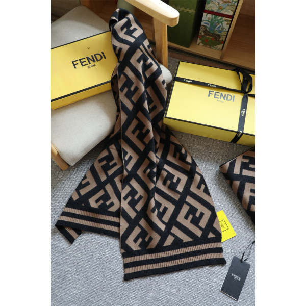 Fendi, Unisex Scarf, Brown