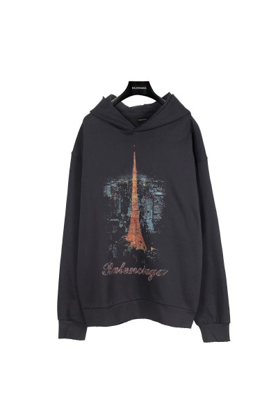 Balenciaga, Men's Hoodie, Black