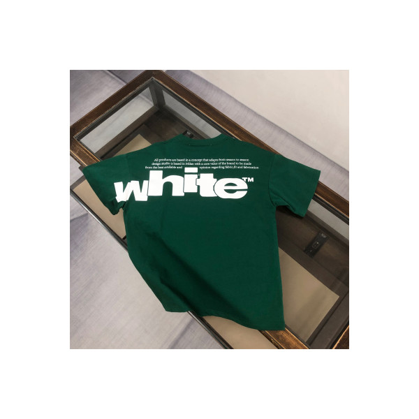 Off White, Men's T-Shirt, Green