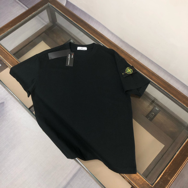 Stone Island, Heren T-shirt, Zwart