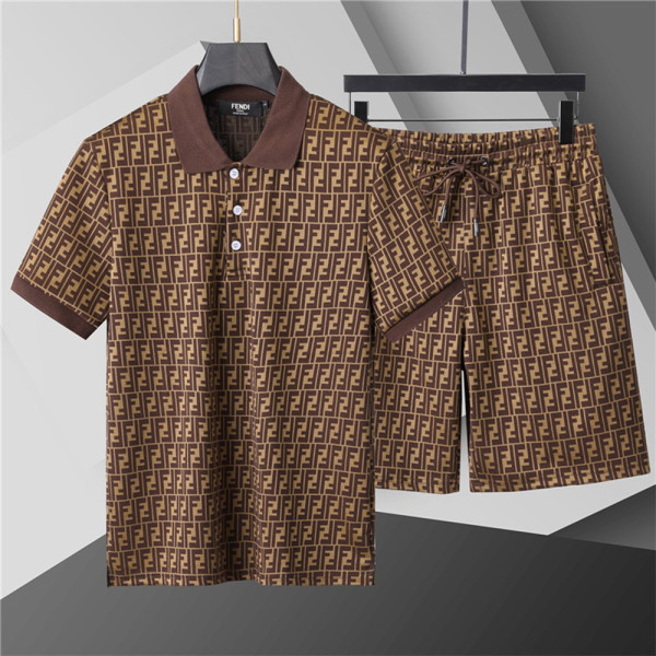 Fendi, Men's Short Suit, Brown