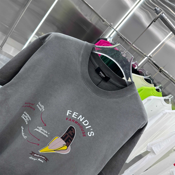 Fendi, Men's T-Shirt, Grey