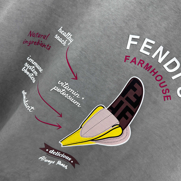 Fendi, Men's T-Shirt, Grey