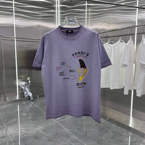 Fendi, Men's T-Shirt, Blue