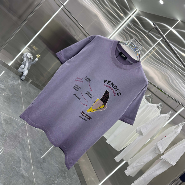 Fendi, Men's T-Shirt, Blue
