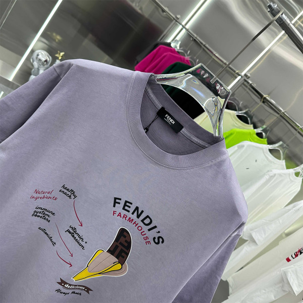 Fendi, Men's T-Shirt, Blue