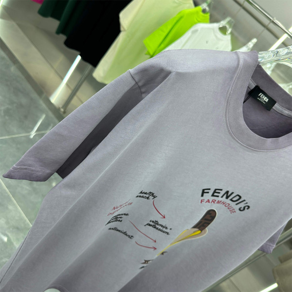Fendi, Men's T-Shirt, Blue