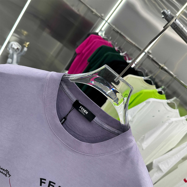 Fendi, Men's T-Shirt, Blue