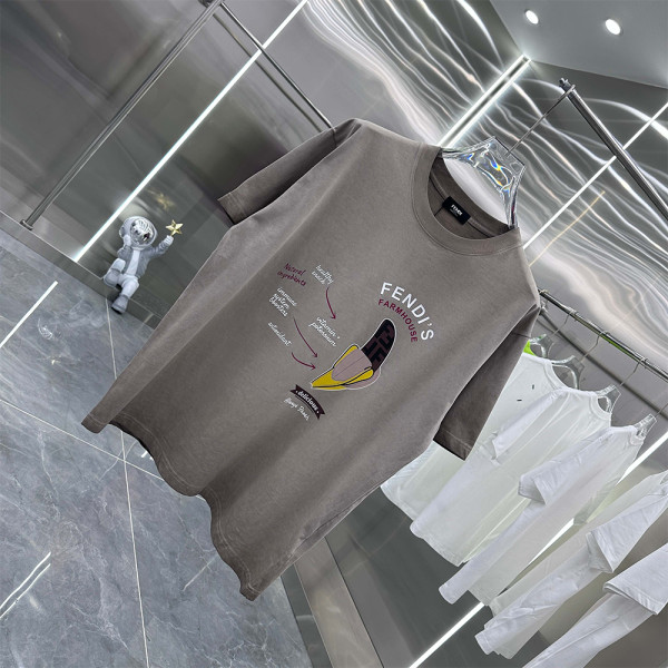 Fendi, Men's T-Shirt, Grey