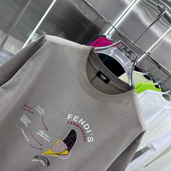 Fendi, Men's T-Shirt, Grey