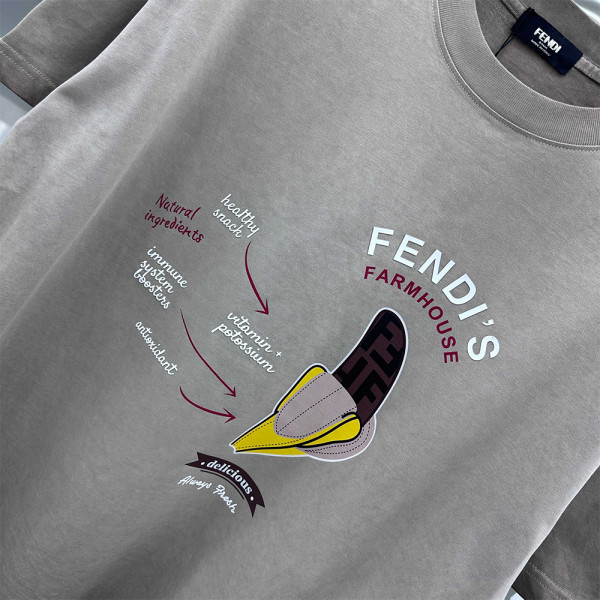 Fendi, Men's T-Shirt, Grey