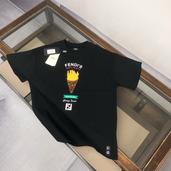 Fendi, Men's T-Shirt, Black