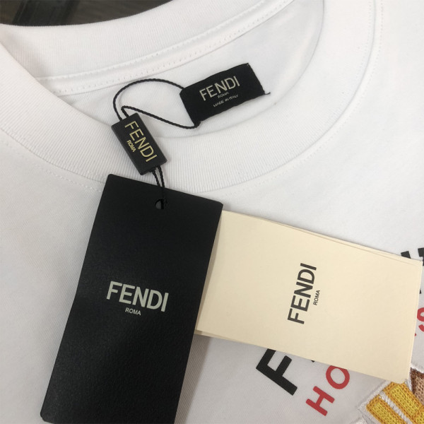 Fendi, Heren T-shirt, Wit
